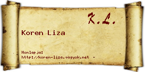 Koren Liza névjegykártya